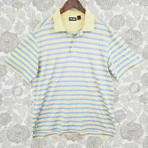 Ping‎ Short sleeve Golf Polo Shirt Striped Men's L 7029